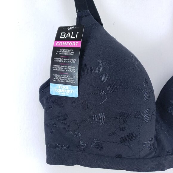 Bali Comfort Revolution Wirefree Bra 2XL Black Adjustable Straps & Cool Comfort - Picture 5 of 6